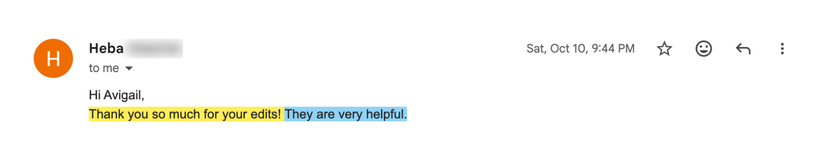 Parent email after a written essay edit