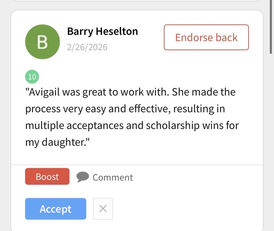 Written endorsement from Barry Heselton