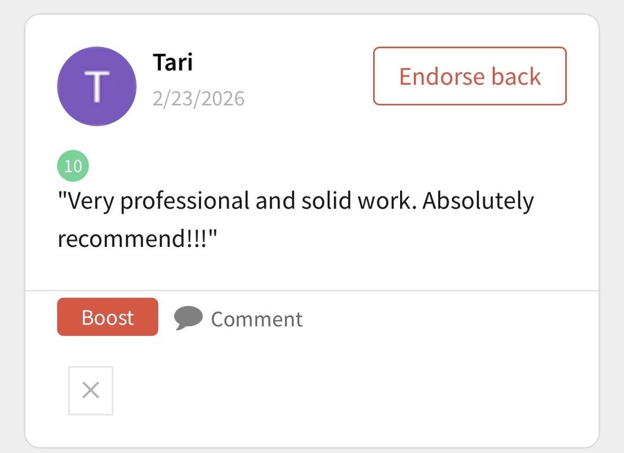 Written endorsement from Tari