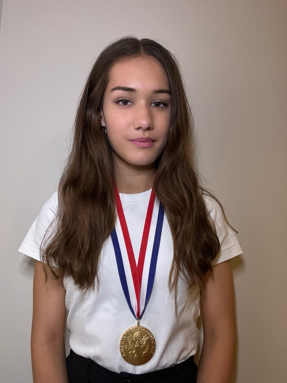 Avigail wearing her Presidential Scholar medal