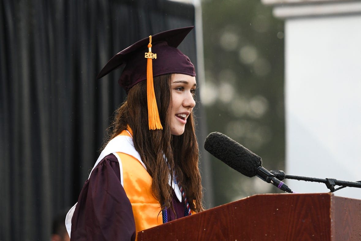 Avigail giving the graduation speech