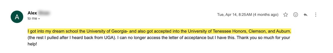 University of Georgia acceptance