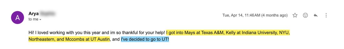 UT Austin, McCombs acceptance