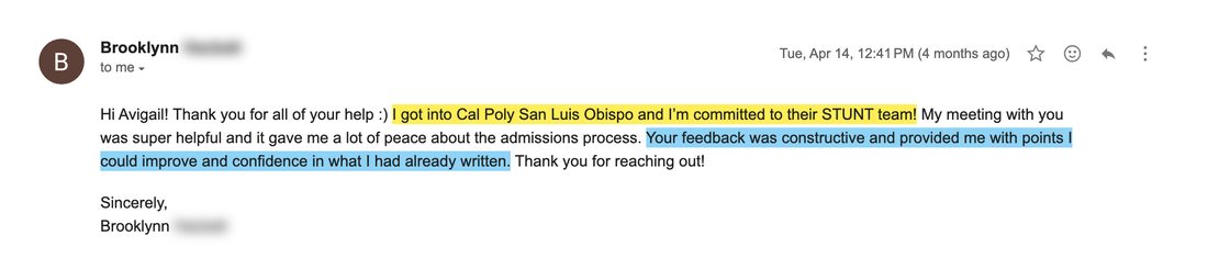 Cal Poly SLO acceptance