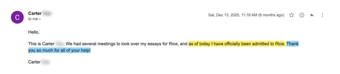 Rice University acceptance