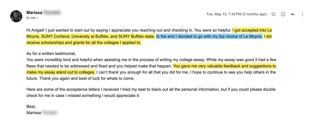 Le Moyne College acceptance