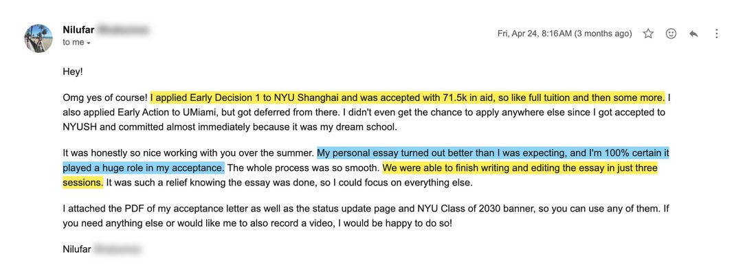 NYU Shanghai acceptance