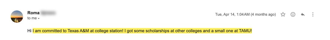 Texas A&M acceptance
