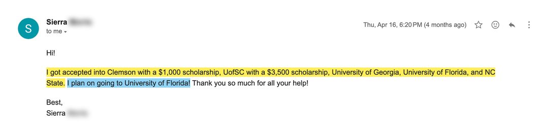 University of Florida acceptance