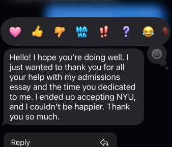 New York University acceptance